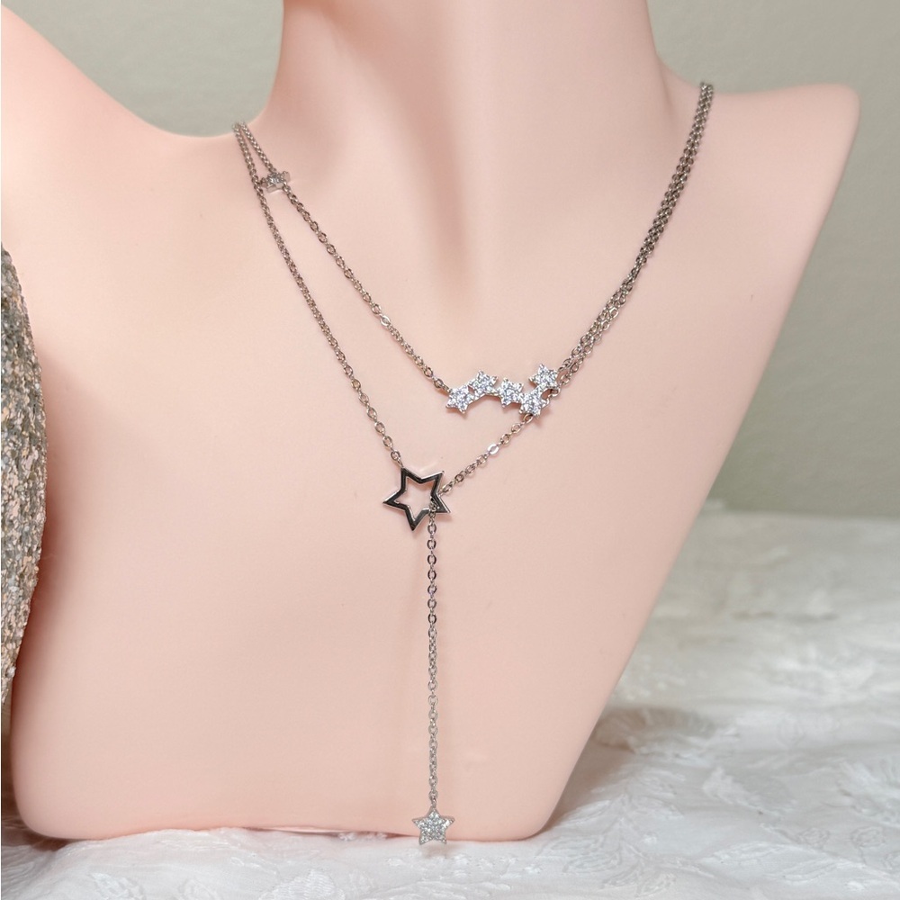 ⚜️ Silver Star Constellation Necklace - Picture 3 of 5